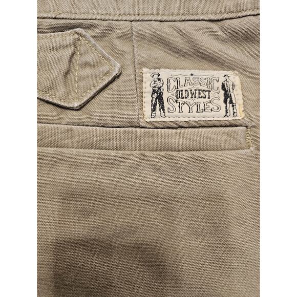 Classic Oldwest Styles Kahki Canvas Button Fly Buckle Back Pants Size 36 X 33.5 - Picture 5 of 9